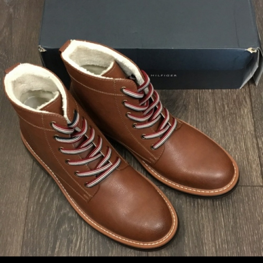 Tommy Hilfiger Leather Brown Hutton Boots NWOT